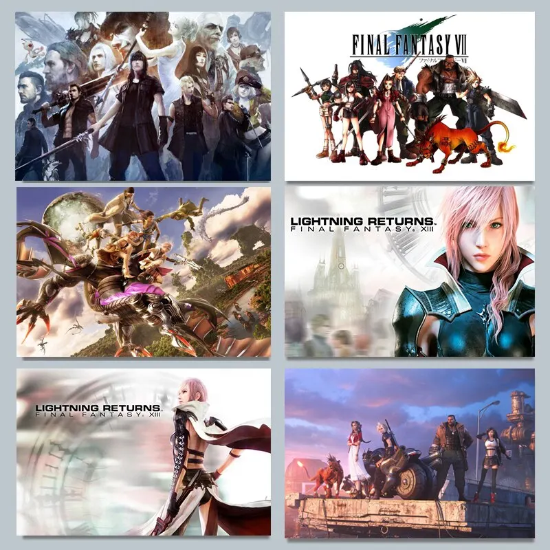 Gaming Accessories Decor - Final Fantasy VII Vaporwave Canvas Poster
